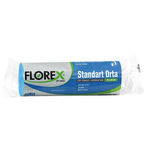 Florex Çöp Torbası Standart Orta Boy 55 cm x 60 cm Mavi 20'li Paket