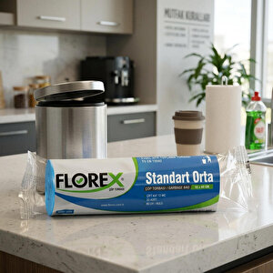 Florex Çöp Torbası Standart Orta Boy 55 cm x 60 cm Mavi 20'li