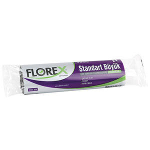 Florex Çöp Torbası Büyük Boy 65 cm x 80 cm Siyah 10'lu Paket