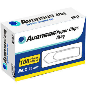 Avansas Ataş 25 mm No: 2 100'lü Paket