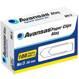 Avansas Ataş 28 mm No: 3 100'lü Paket