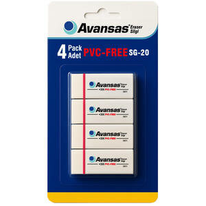 Avansas SG-20 Büyük Boy Beyaz Silgi 4'lü Paket