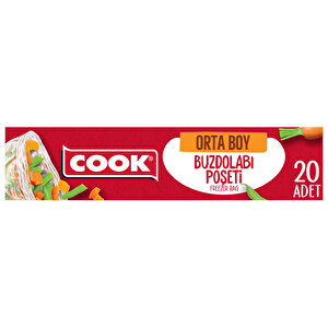 Cook Buzdolabı Poşeti Orta Boy 24 x 38 cm 20'li Paket buyuk 1