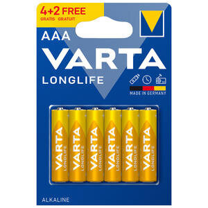 Varta Longlife Alkalin AAA İnce Kalem Pil 6'lı Paket