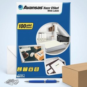 Avansas AV-1204 Beyaz Etiket 105x148,5 mm 4'lü Fiyatı | Avansas