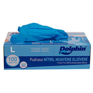 Dolphin Nirtil Eldiven Mavi L 100'lü buyuk 3