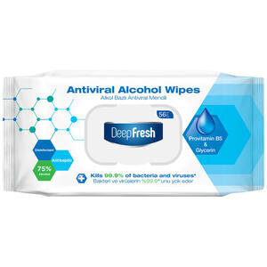 Deep Fresh Alkollü Antiviral Mendil 56'lı