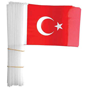 Türk Bayrağı Sopalı Büyük 22 cm x 32 cm 40'lı Paket buyuk 1