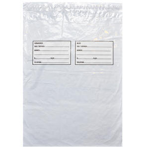 Kargo Poşeti Büyük Boy 37 cm x 45 cm +5 cm Körük 50'li Paket