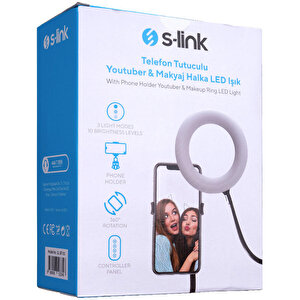 S-Link SL-SF100 6 İnç 12W Telefon Tutuculu Youtuber ve Makyaj Halka LED buyuk 4