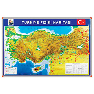 Panda Alüminyum Çerçeveli Türkiye Fiziki Haritası  70 cm x 100 cm buyuk 1