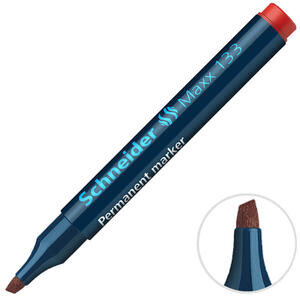 Schneider Maxx 133 Permanent Marker Koli Kalemi Kesik Uç 1-4 mm Kırmızı