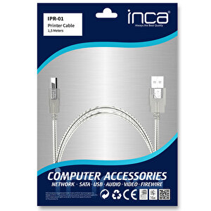 Inca IPR-01 USB 2.0 Bakır Printer Kablosu 1.5 m buyuk 7