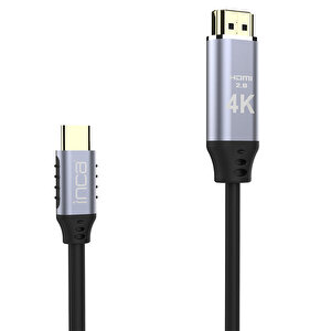 Inca ITCH-02TX Type-C To HDMI 4K Altın Uçlu Kablo 2 Metre buyuk 1