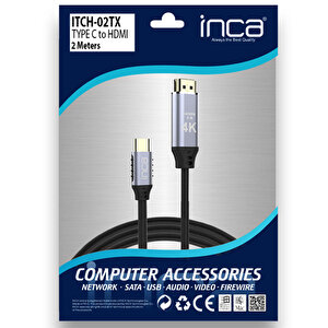 Inca ITCH-02TX Type-C To HDMI 4K Altın Uçlu Kablo 2 Metre buyuk 10