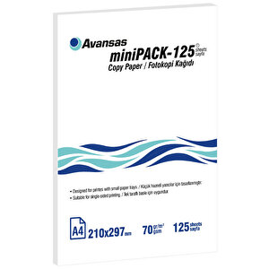 Avansas Minipack A4 Fotokopi Kağıdı 70 gr 1 Paket (125 Sayfa) buyuk 1
