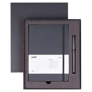 Lamy B3S-317 Yumuşak Kapak Defter A5 96 Yaprak Çizgili Siyah ve Safari Roller Kalem Mat Siyah