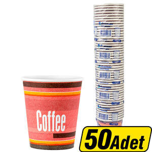 Avansas Karton Bardak 7 oz Kırmızı Desen 5,5 g 50’li Paket