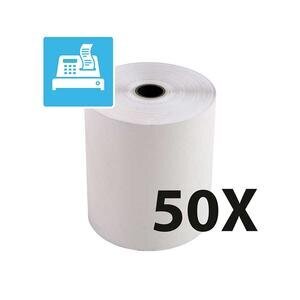 Exacompta Receipt Roll 25 m, 12 mm core, 2-ply Self-Copy Chemical Paper 57 gsm 76 mm x 70 mm Pack of 10