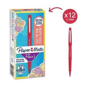 Paper Mate Flair Felt Tip Pen 0.7 mm Medium Point Red Pack of 12