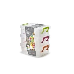 Allstore 0.3-Litre Storage Container with Assorted Clamps Pack of 3