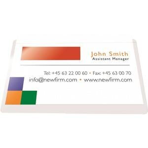 Pelltech Self-Adhesive Business Card Pockets 60 x 95 mm Top Opening Pack of 100