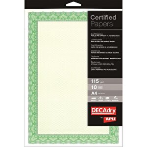 Decadry A4 Certificate Paper Green PK25