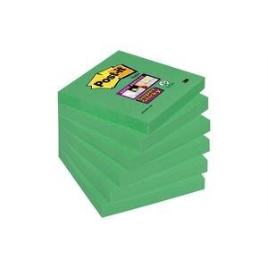 Post-it® Super Sticky Notes 76 x 76 mm Asparagus Green 90 Sheets Blue Pack of 6 
