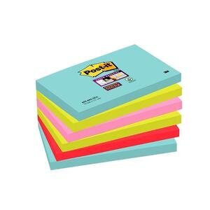 Post-it® Super Sticky Notes 76 x 127 mm Cosmic Colours 90 Sheets Pack of 6