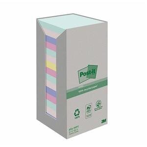 Post-it® Recycled Sticky Notes 76 x 76 mm Assorted Colours 100 Sheets Pack of 16