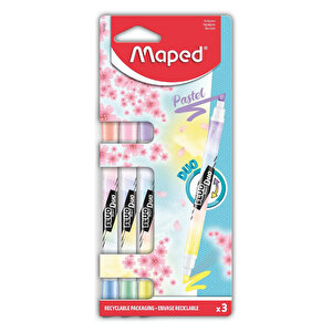 Maped Fluo Peps Pastel Duo Assorted PK3