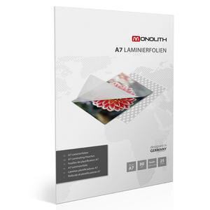 Monolith High Gloss Laminating Pouch A7 (80 111 mm) 160 Micron, 25 pack