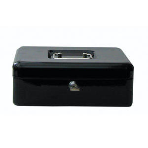 Cathedral Black Metal Cash Box 300mm (12 inches) with Key Lock
