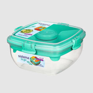 Sistema® Salad To Go™ Salad Box Clear With Coloured Clips
