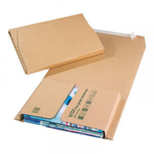 Vita Purely Packaging Green Bookwrap Peel and Seal 310x250x70mm Manilla (Pack 25)
