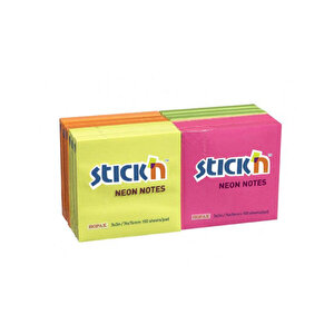 Sticky Notes 76x76mm Neon 12 Pk