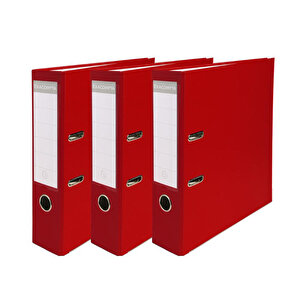 Lever Arch File A4 PP/Crd S75mm RED Pk 3