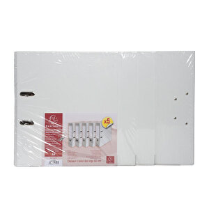 Lever Arch File A4 PP/PP S80mm WHT Pk 5