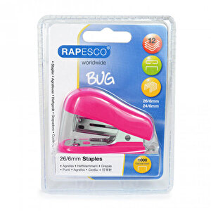 Rapesco Bug Mini Stapler 12 Sheet Pnk