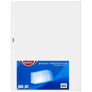 Noki A3 Punched Pockets Top-Opening Pack of 25