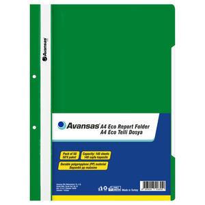 Avansas Eco A4 Plastic Report File Green Pack of 50