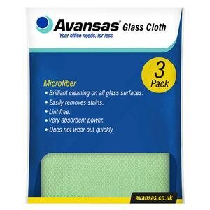 Avansas Microfibre Window Cleaning Cloth Pack of 3