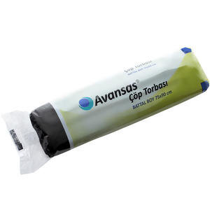 Avansas Bin Liner 70 L Black 75 cm x 90 cm Pack of 10