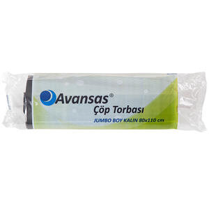 Avansas Bin Liner Heavy Duty 90 L Black 80 cm x 110 cm Pack of 10