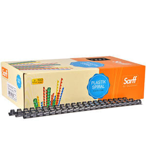Sarff Plastic Binding Spine 12 mm Black Box of 100