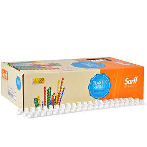 Sarff Plastic Binding Spine 12 mm White Box of 100