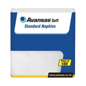 Avansas Soft Standard Napkin 23 x 24.5 cm White 100 Sheets