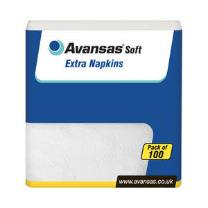 Avansas Soft Extra Napkin 30 x 30 cm White 100 Sheets
