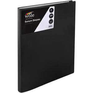 Wole A4 Display Book 20 Pockets Black