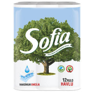 Sofia Kitchen Roll 3-ply 10 m Pack of 12